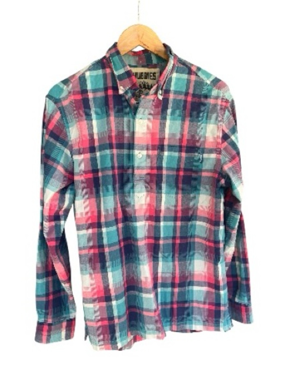 Chubbies Pink Blue Popover Plaid Shirt M